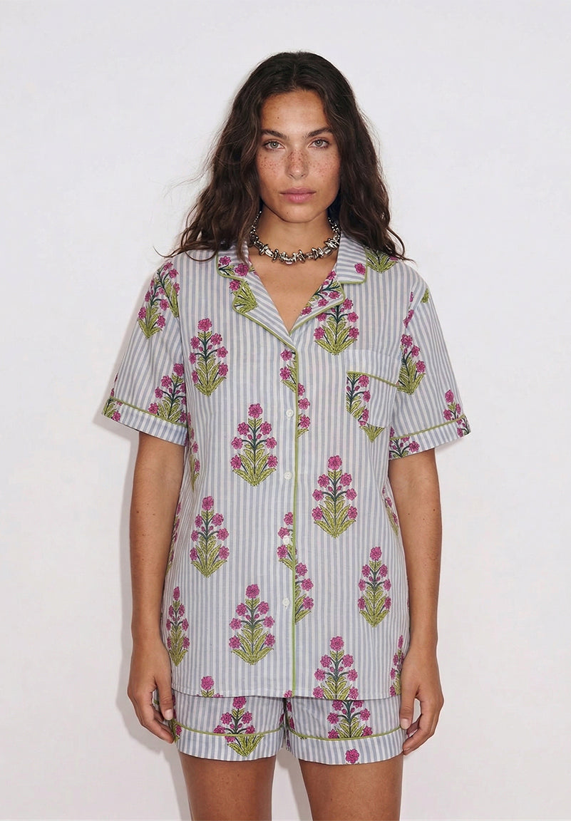 PYJAMA SHORT CLEA BLEU