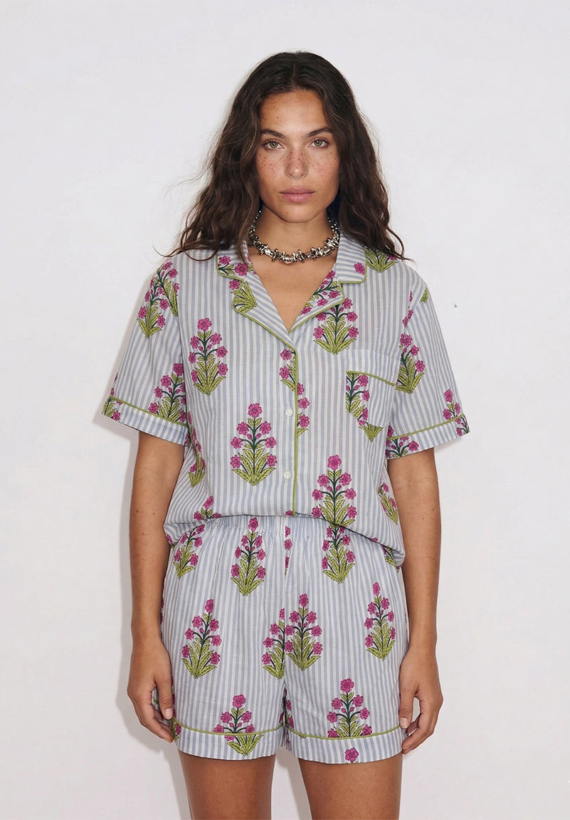 PYJAMA SHORT CLEA BLEU