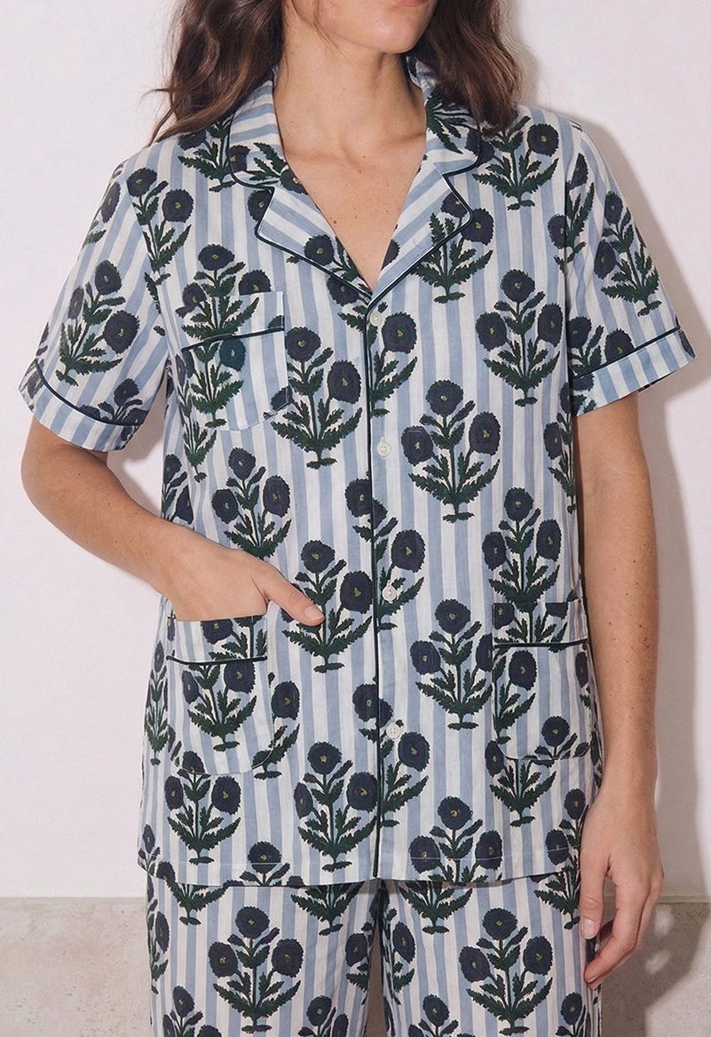 PYJAMA SHORT ALTAI BLEU