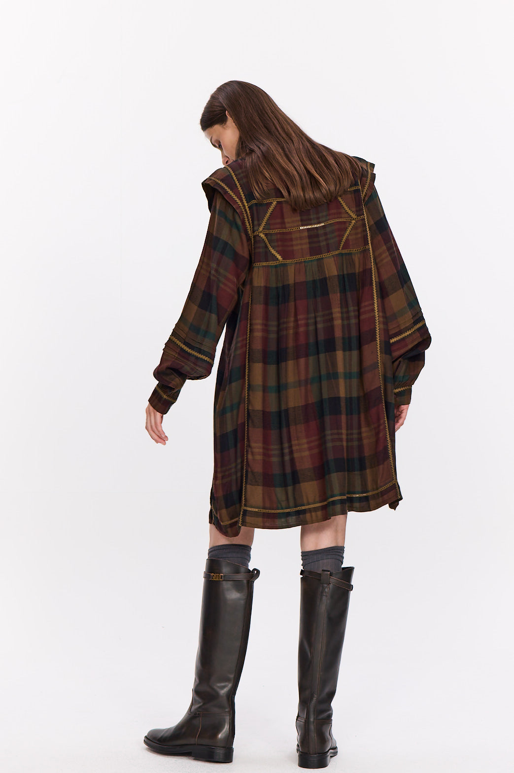 129 . SHORT DRESS LS WAISTED