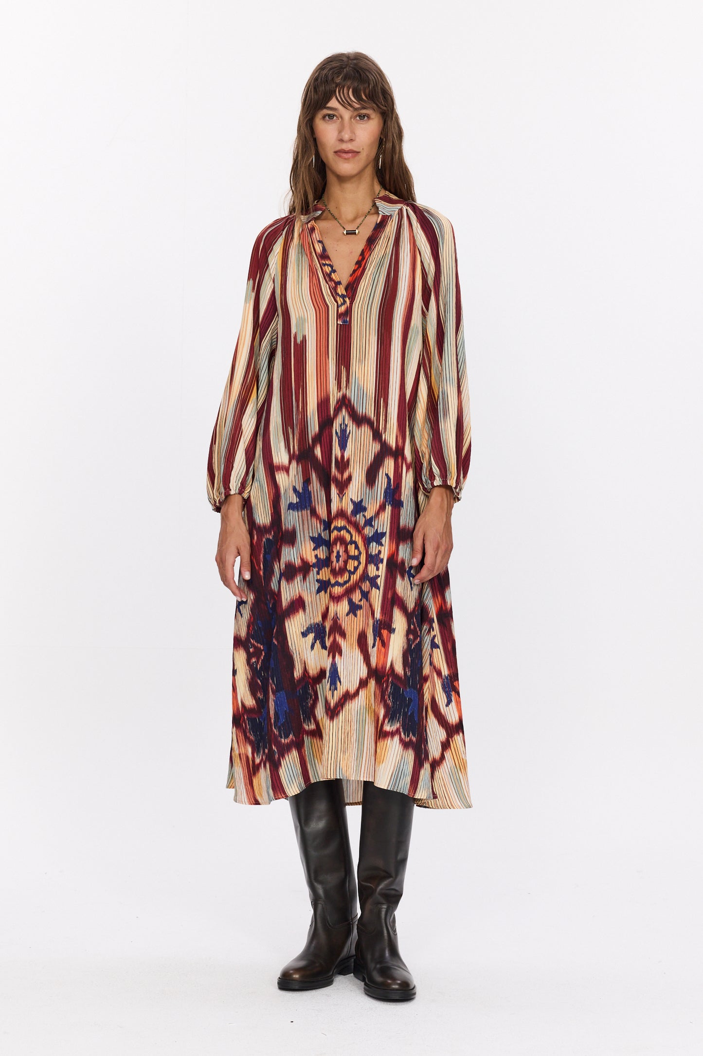 8 . ROSALINE LONG-SLEEVED MAXI DRESS