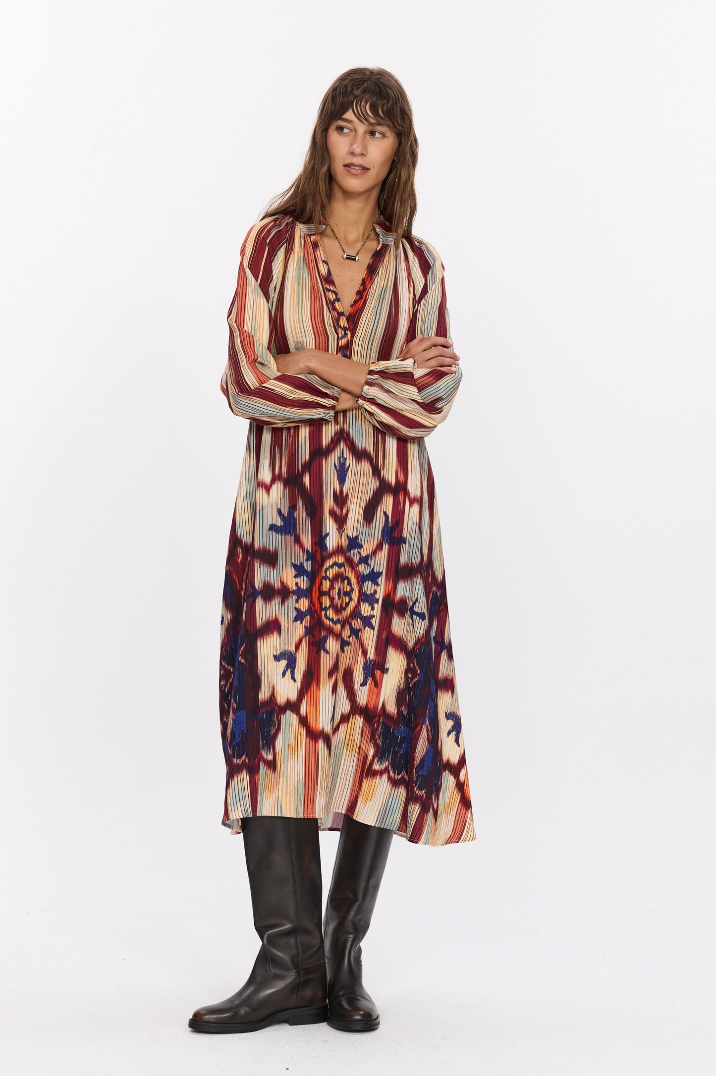 8 . ROSALINE LONG-SLEEVED MAXI DRESS