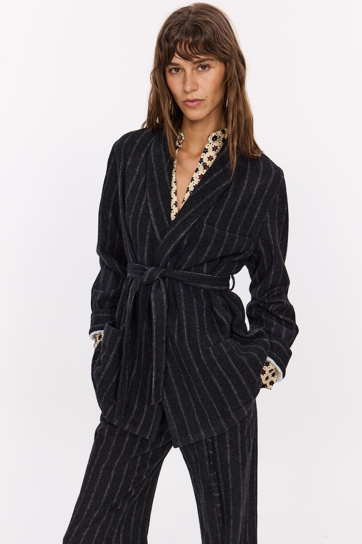 601 . LONG-SLEEVED STRIPED JACKET