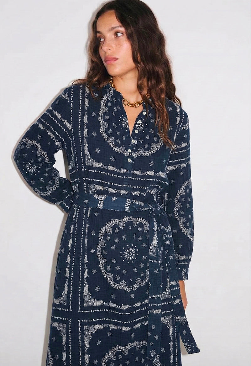 Détail matière fluide coton viscose robe Banadana Stella Forest