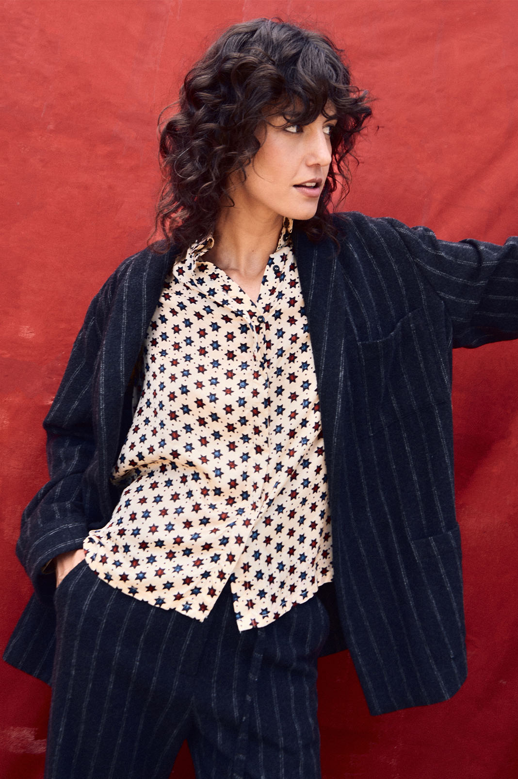 601 . LONG-SLEEVED STRIPED JACKET