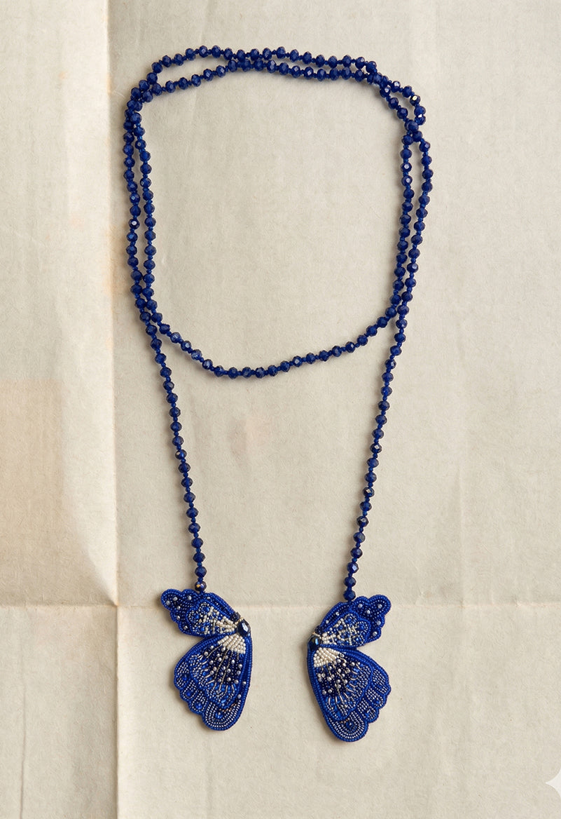 COLLIER PAPILLON INDIGO