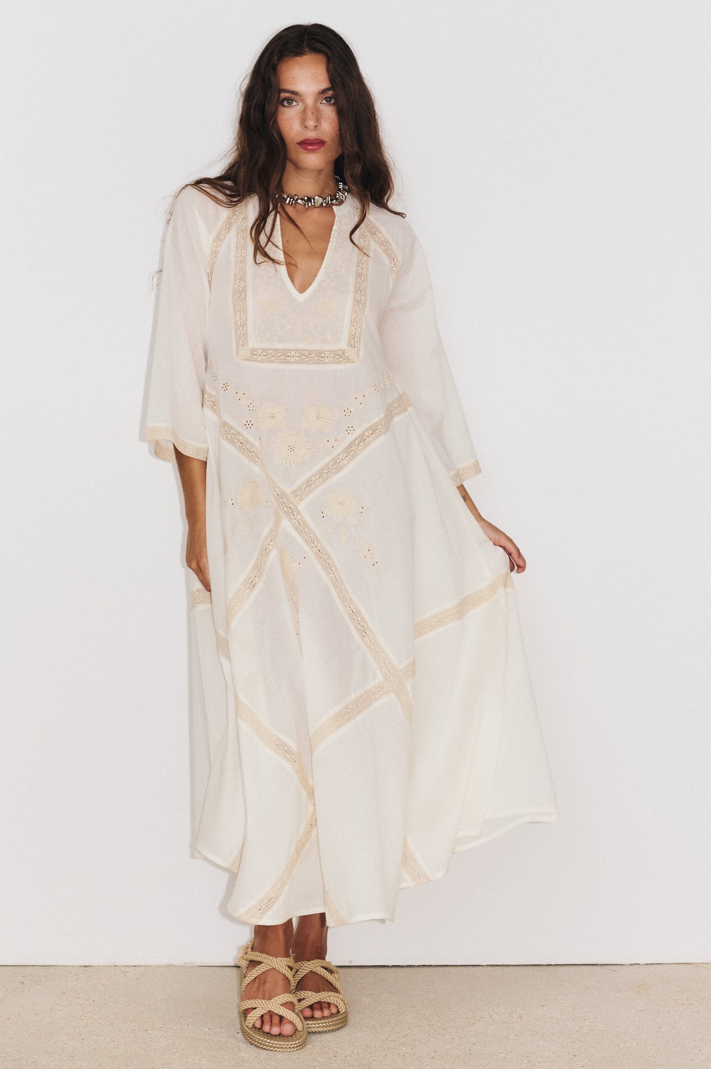 Robe Carla Stella Forest texture naturelle : Coton effet linge ancien